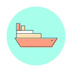 Icon ship. Line logo style, website design element