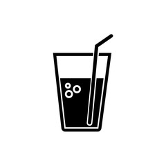 ector tall glass with bubbles. Useful for soda, mineral water and other carbonated beverages. Great for logos and drink menu design for your cafe or website. - Vector 