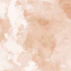 Orange with brown ink and watercolor textures on white paper background. Paint leaks and ombre effects. Hand painted abstract image.