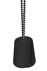 Fototapeta premium black chrome metal tag and necklace.