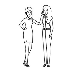 elegant businesswomen avatars characters