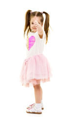 Little girl holding her thumb up