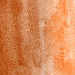 Orange with brown ink and watercolor textures on white paper background. Paint leaks and ombre effects. Hand painted abstract image.
