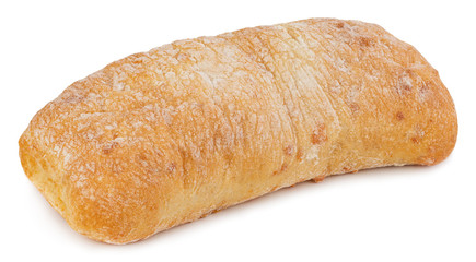 Ciabatta (Italian bread), isolated on a white background
