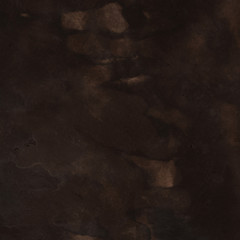 Orange with brown ink and watercolor textures on white paper background. Paint leaks and ombre effects. Hand painted abstract image.