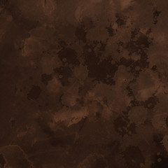 Orange with brown ink and watercolor textures on white paper background. Paint leaks and ombre effects. Hand painted abstract image.