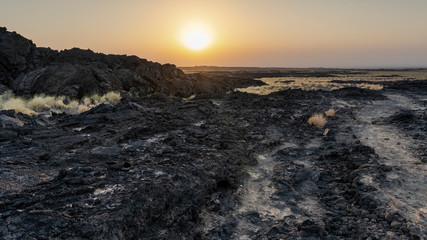 The Erta Ale volcano in the Danakil Depression in Ethiopia, Africa