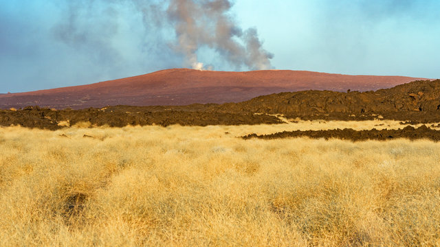 The Erta Ale volcano in the Danakil Depression in Ethiopia, Africa