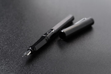 Fountain pen with clipping path on black background