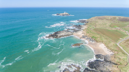 Aerial image of the North Cornwall coastline