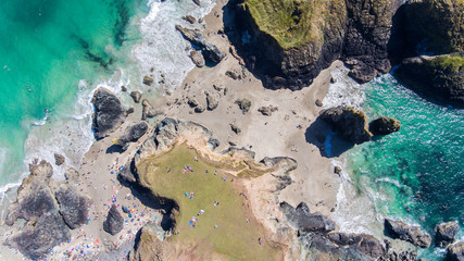 Aerial image of Kynance Cove Cornwall