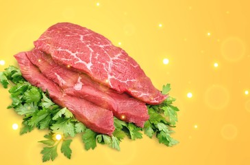 beef steak on white. Isolated