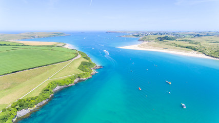 Aerial image of the Camel Estuary Cornwall