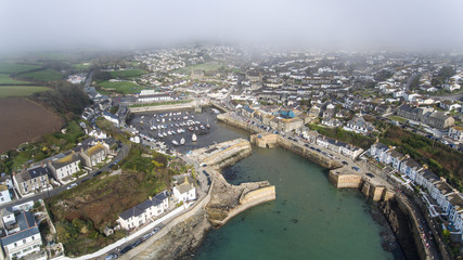 Fototapeta na wymiar Aerial image of Porthleven Cornwall