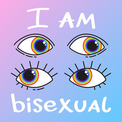 Gay Lettering. Conceptual poster with LGBT rainbow hand lettering. 