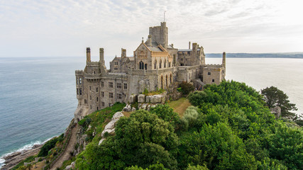 Aerial image of St Michaels Mount Cornwall
