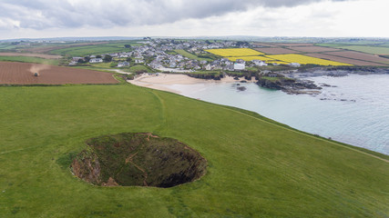 Aerial image of the North Cornish coastline