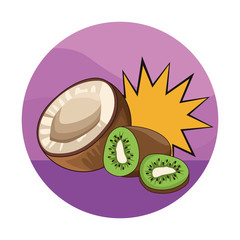 delcious fresh fruits cartoon