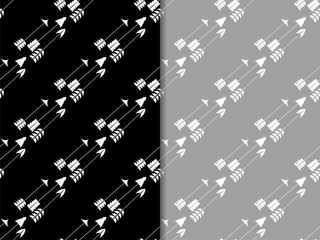 seamless pattern with flying arrows