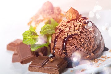 Vanilla and Chocolate Ice Cream Scoops