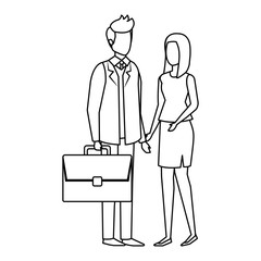 business couple with portfolio