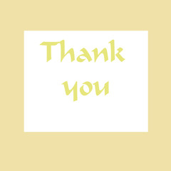Thank you digital lettering greeting card in beige color. Modern line typography.