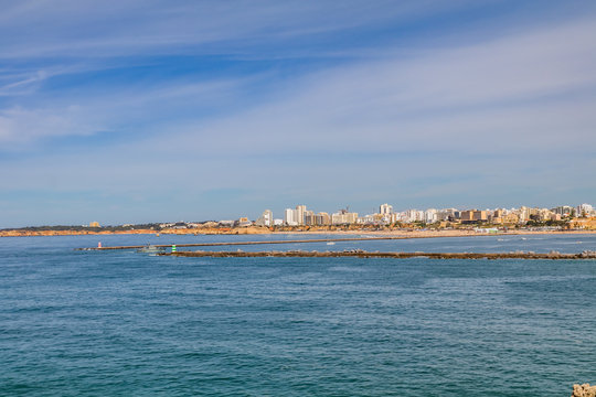 Vista panoramica de Portimão em Algarve Portugal