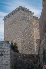 Fototapeta na wymiar The Torre di San Pancrazio, a medieval tower nin the Castello district of Cagliari, Sardinia, Italy.