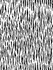 Animal abstract doodle monochrome seamless pattern. Tiger trendy vector background in hand drawn style.