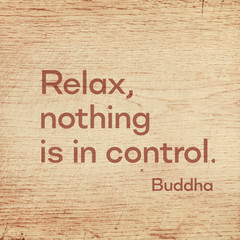 relax nothing Buddha wood