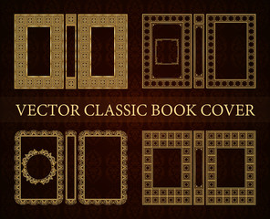 Vector classical book cover. Decorative vintage frame or border to be printed on the covers of books. Drawn by the standard size. Color can be changed in a few mouse clicks.
