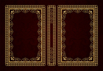 Vector classical book cover. Decorative vintage frame or border to be printed on the covers of books. Drawn by the standard size. Color can be changed in a few mouse clicks.