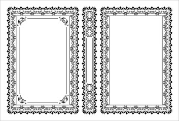 Vector classical book cover. Decorative vintage frame or border to be printed on the covers of books. Drawn by the standard size. Color can be changed in a few mouse clicks.