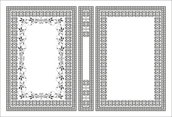 Vector classical book cover. Decorative vintage frame or border to be printed on the covers of books. Drawn by the standard size. Color can be changed in a few mouse clicks.