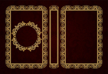 Vector classical book cover. Decorative vintage frame or border to be printed on the covers of books. Drawn by the standard size. Color can be changed in a few mouse clicks.