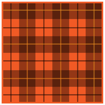 Scottish tartan orange with black stripes