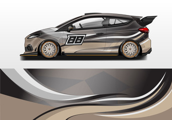 Car wrap vector , supercar, rally, drift . Graphic abstract stripe racing background 