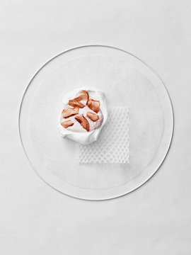 Pastery with rosehip petals