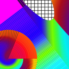 Psychedelic digital art background. Extra large colorful digital collage.