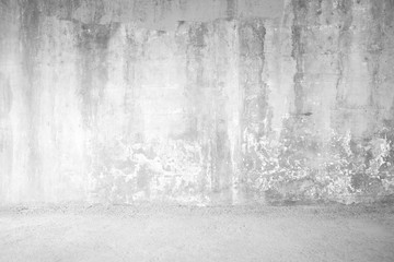 White Grunge Concrete Room Background with Light Leak.