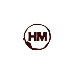 H M HM Initial logo template vector. Letter logo concept