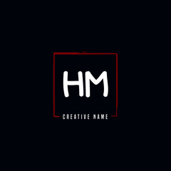 H M HM Initial logo template vector. Letter logo concept