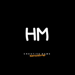 Fototapeta na wymiar H M HM Initial logo template vector. Letter logo concept