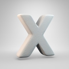 Volumetric construction foam uppercase letter X isolated on white background.