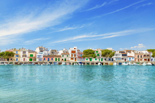 Portocolom houses Mallorca Majorca Spain Baleares Mediterranean Sea