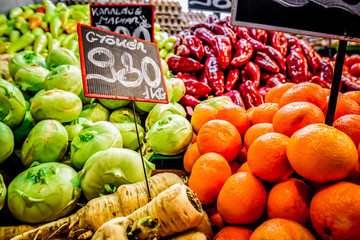 Assortment of fresh fruits and vegetables