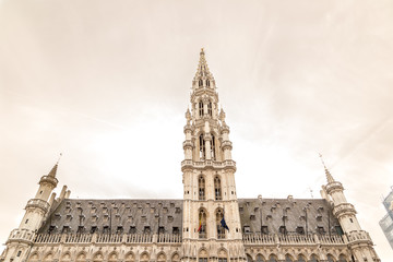 Brussels' Town Hall. Brussels City Hall, located on the famous Grand Place - Brussels, Belgium