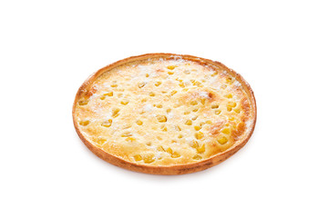 Sweet cake with pear, cheese, milk, egg.