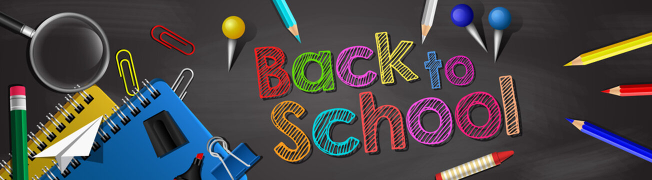 Welcome Back to School - Back to School Vector Illustration. Back to school education with school supplies - Back to school isolated vector.