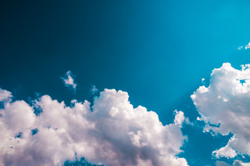 Clouds in deep blue sky